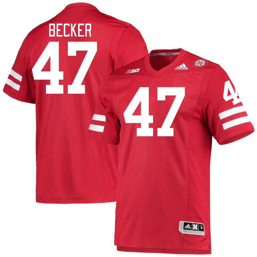 Men #47 Caden Becker Nebraska Cornhuskers College Football Jerseys Stitched Sale-Red - Click Image to Close